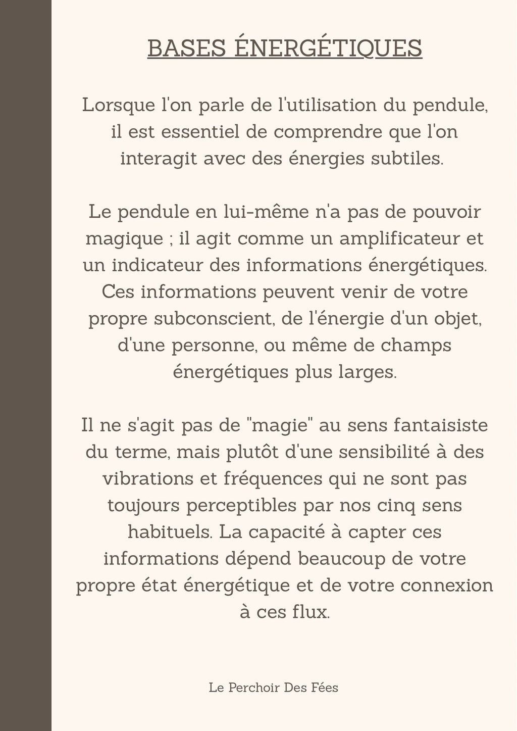 Initiation Au Pendule