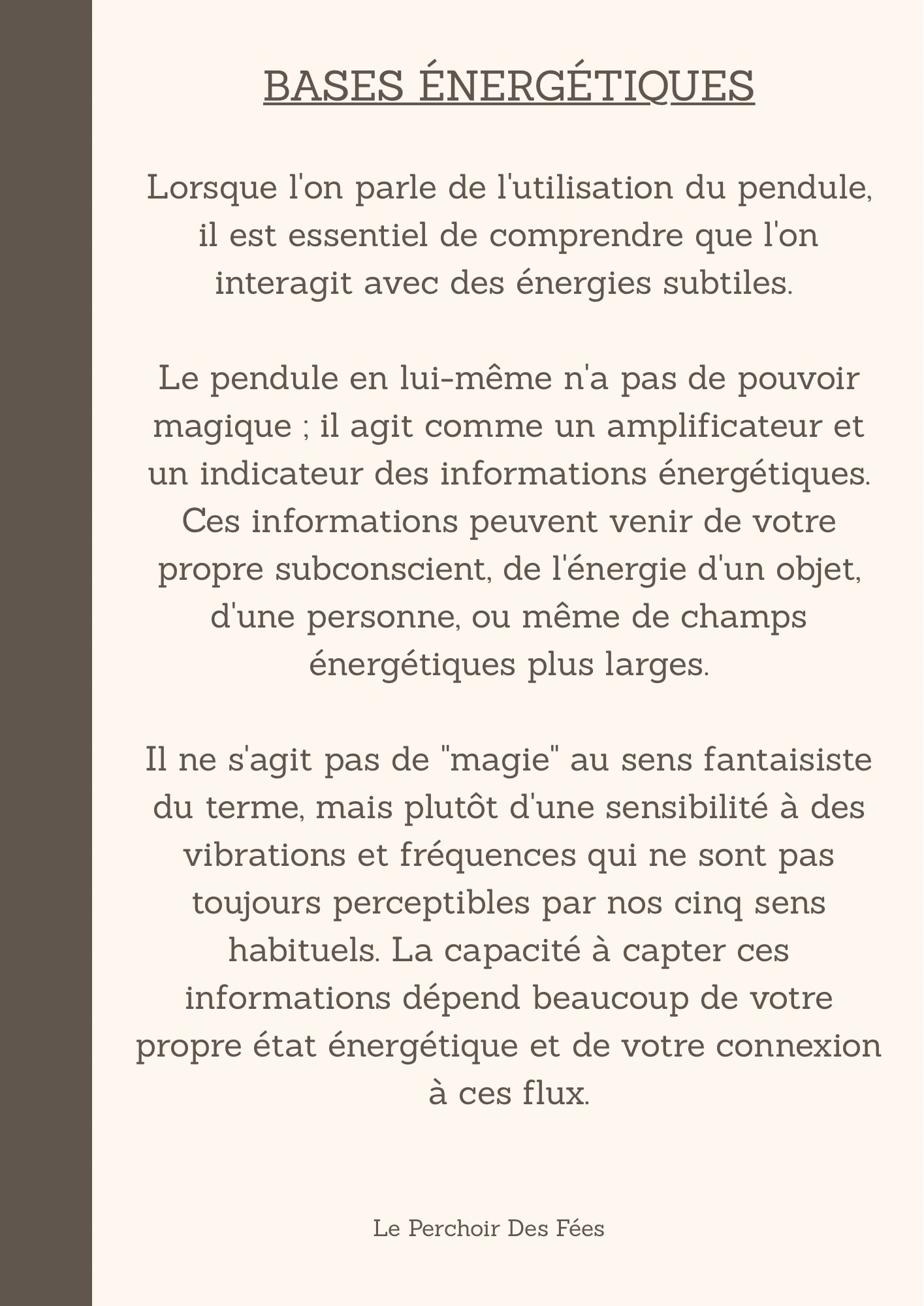 Initiation Au Pendule