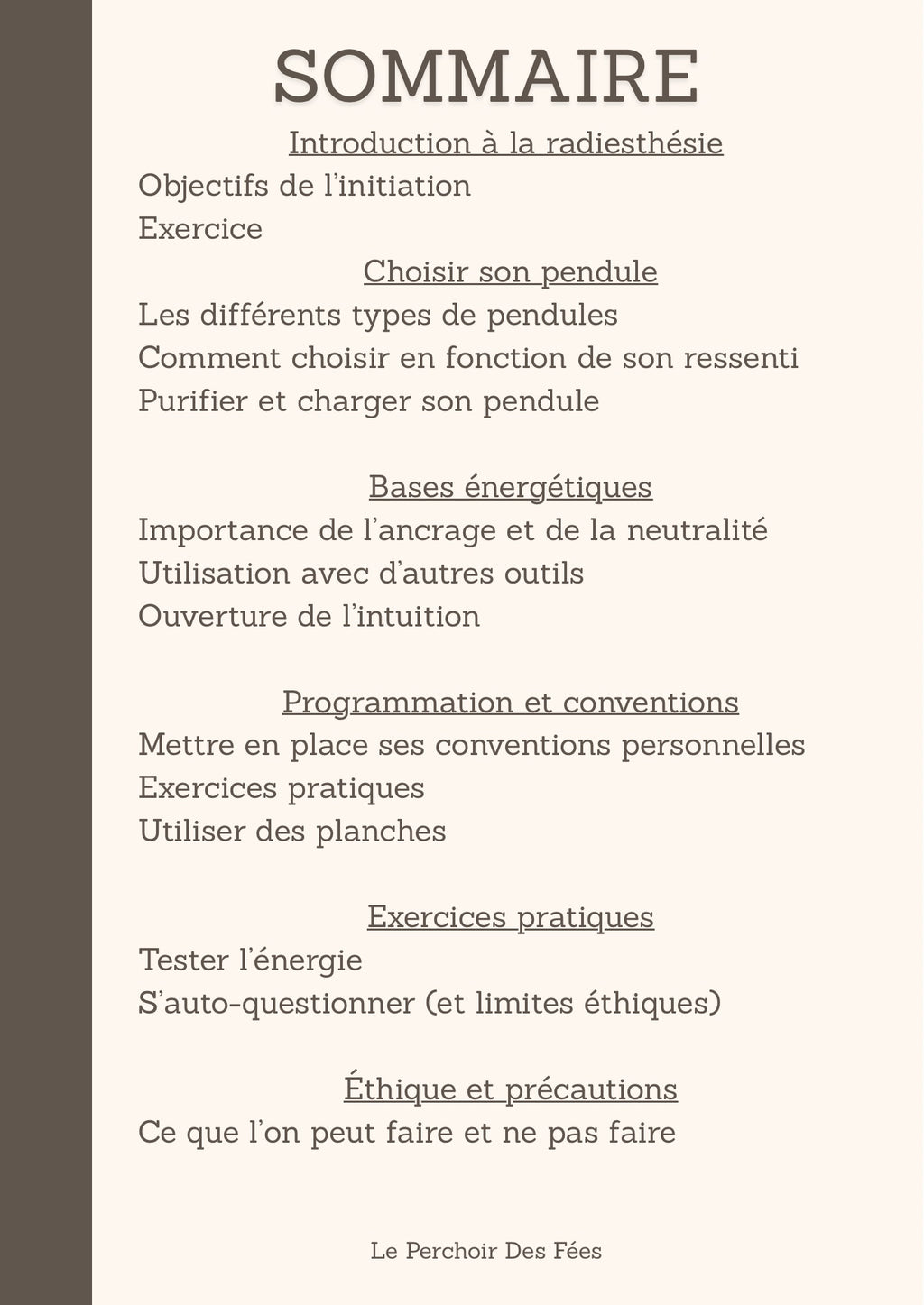 Initiation Au Pendule