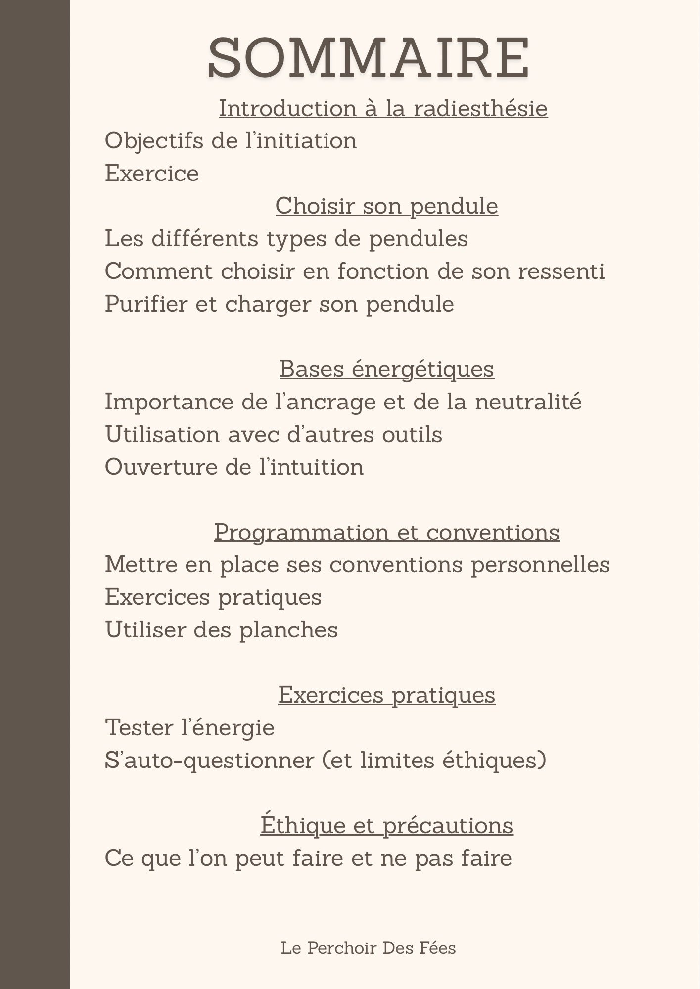 Initiation Au Pendule